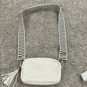 White Woven Crossbody Bag